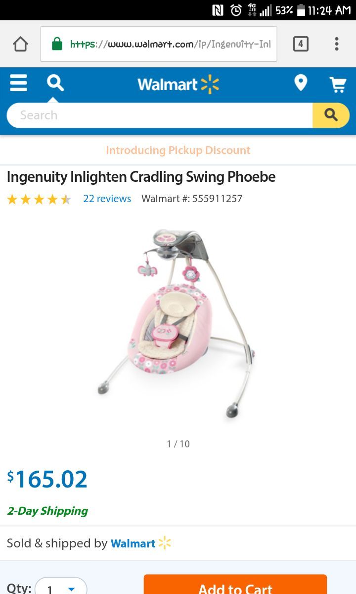 Baby swing Ingenuity Inlighten Cradling Swing Phoebe