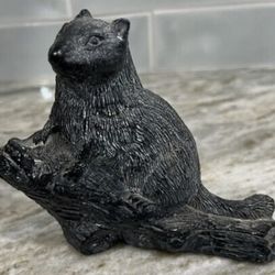 VINTAGE SOAPSTONE SQUIRREL ON  BRANCH