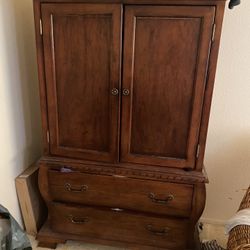 Antique Wood  Bedroom Armoire 