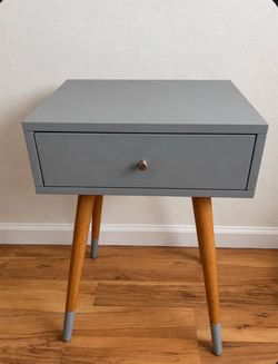 Modern Gray Nightstand with Drawer