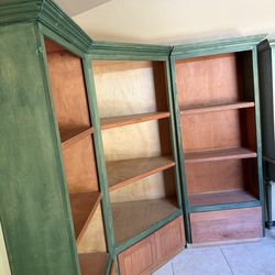 Custom made corner shelf unit