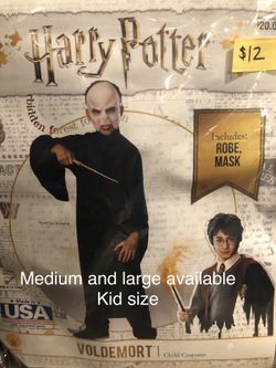 NEW Voldemort Harry Potter Halloween Costume size medium and large (kids)