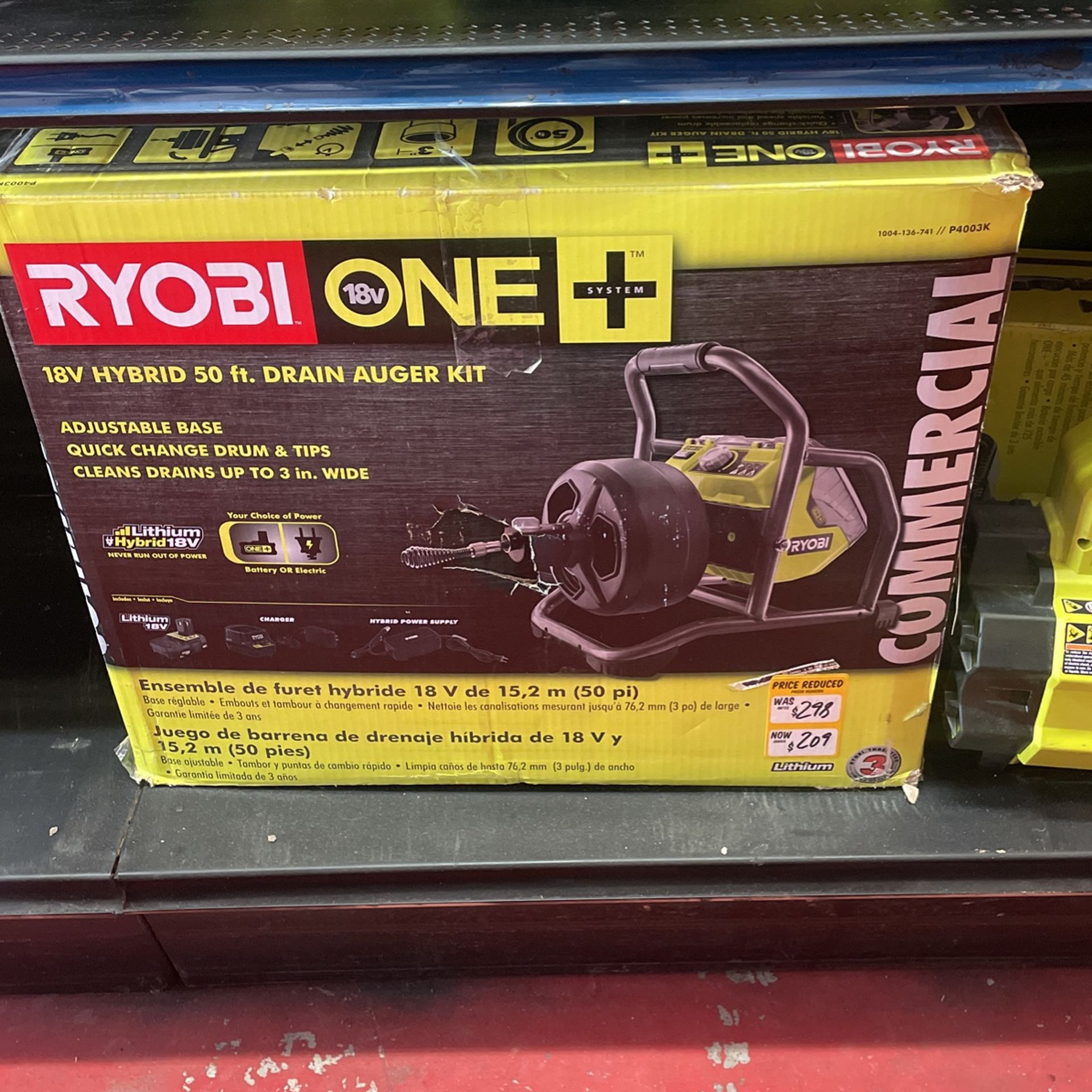 Ryobi Commercial Hybrid Drain Auger Kit