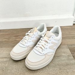 NEW New Balance white beige leather sneakers 6.5