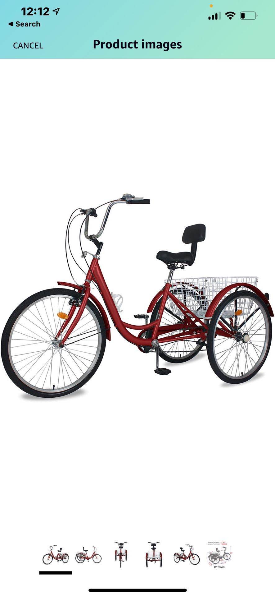 Red 3 Wheelers Bicycle New Still In Box 