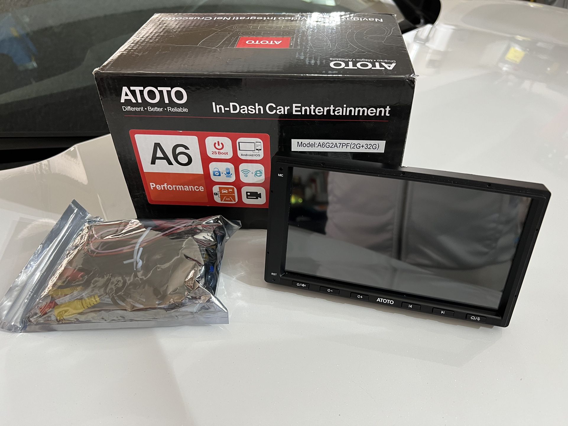 ATOTO A6PF Android Double-DIN Car Stereo, Wireless CarPlay (Backup 