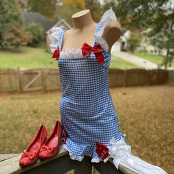 Adult Wizard of Oz Dorthy Halloween Costume w/ RR Sippers (can be sold separately)