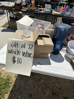 White Frosted Glass Votive Candles