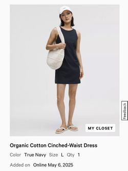 NWT lululemon Organic Cotton a, sz L, Navy Blue