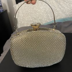 Gold Bedazzled Clutch Purse 
