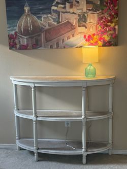 White Demilune Console / Entryway Table – $125 OBO