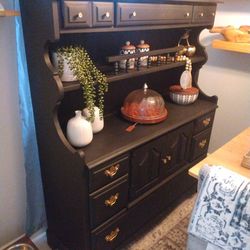 Refinished Small Hutch Cabinet