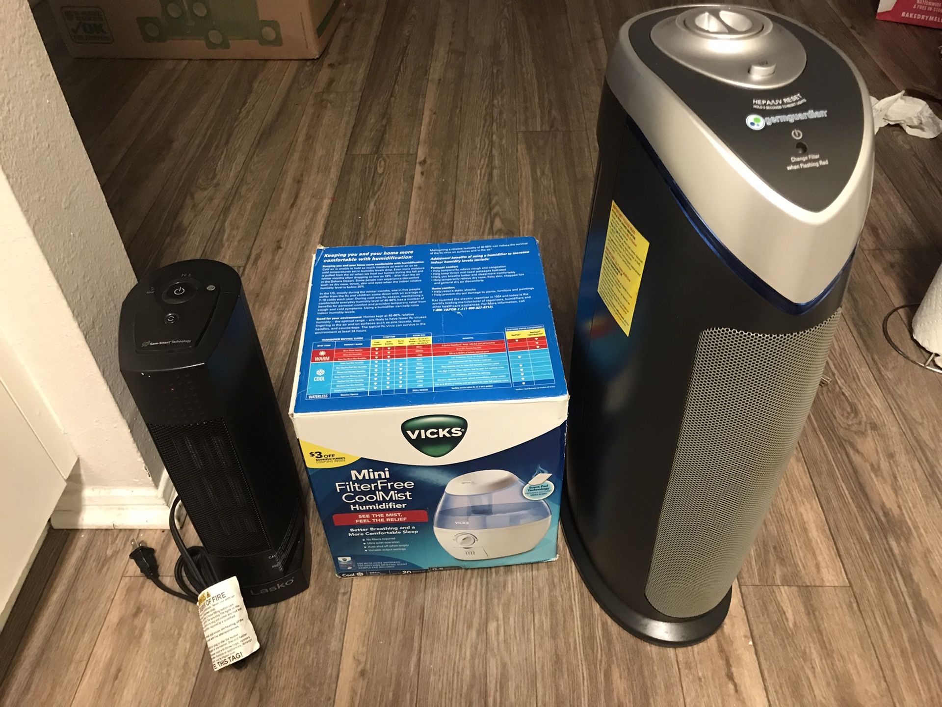 Vicks Humidifier, Heater And Air purifier
