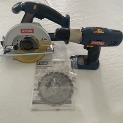 Ryobi Power Drill And Circular Saw