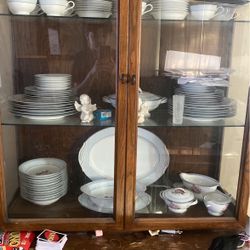 China Cabinet With China Set