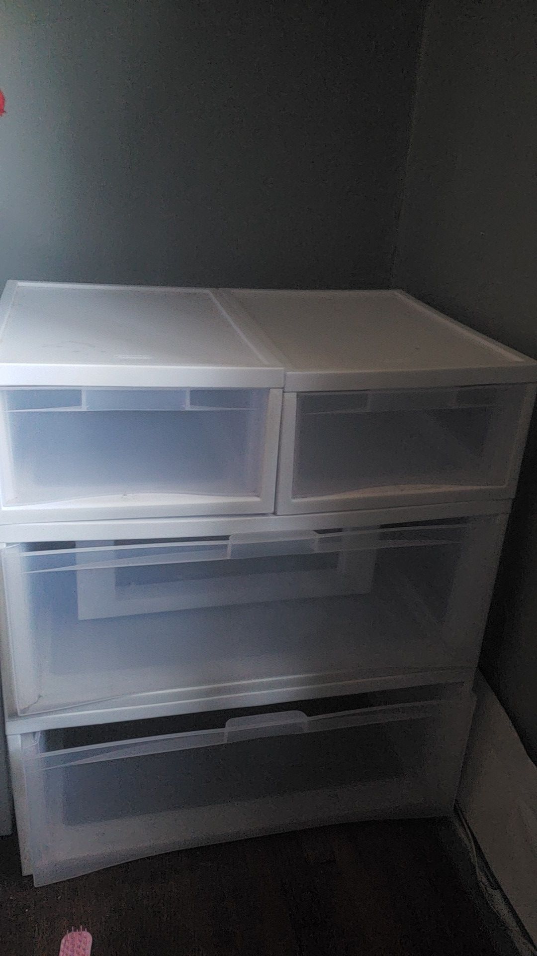 Plastic storage drawers