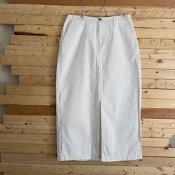 St. John’s Bay Vintage Cream 100% Cotton Soft Denim Long Maxi Skirt plus size 14