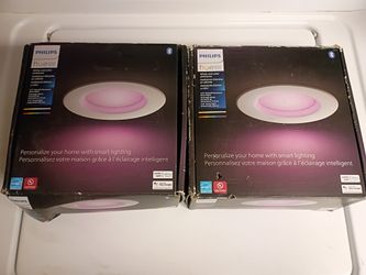 Philips Hue Smart Slim 6 Inch LED Downlight - White and Color Ambiance Color-Changing Light - 