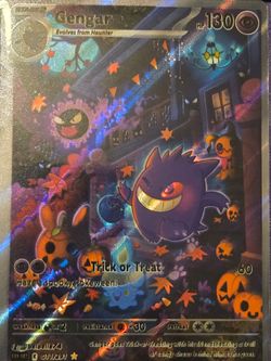 Halloween Gengar Holographic Pokémon Fan Art Card 👻🎃