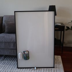 Quartet Steel Backed Dry Erase & Magnetic Board • 3 ft x 2 ft• Modern Matte Black Aluminum Frame 