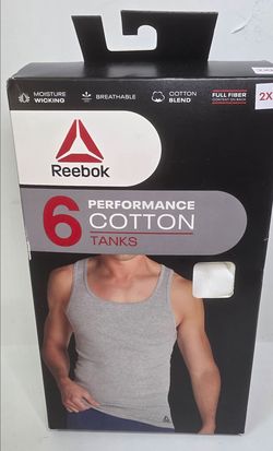 Reebok 6pk Performance Cotton Tanks Mens Size 2XL