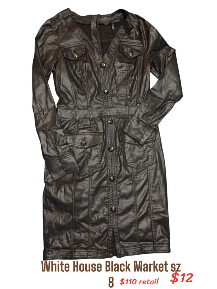 White House Black Market Leather Dress