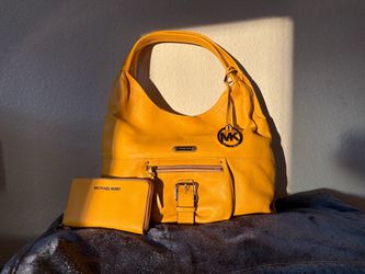 Michael Kors Yellow Leather Hobo Bag with Wallet