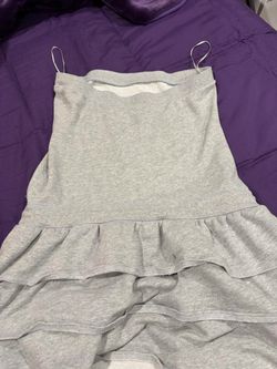 Gray Tiered Ruffle Cami Dress