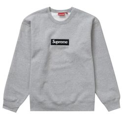 SUPREME BOX LOGO CREWNECK GREY SIZE SMALL 