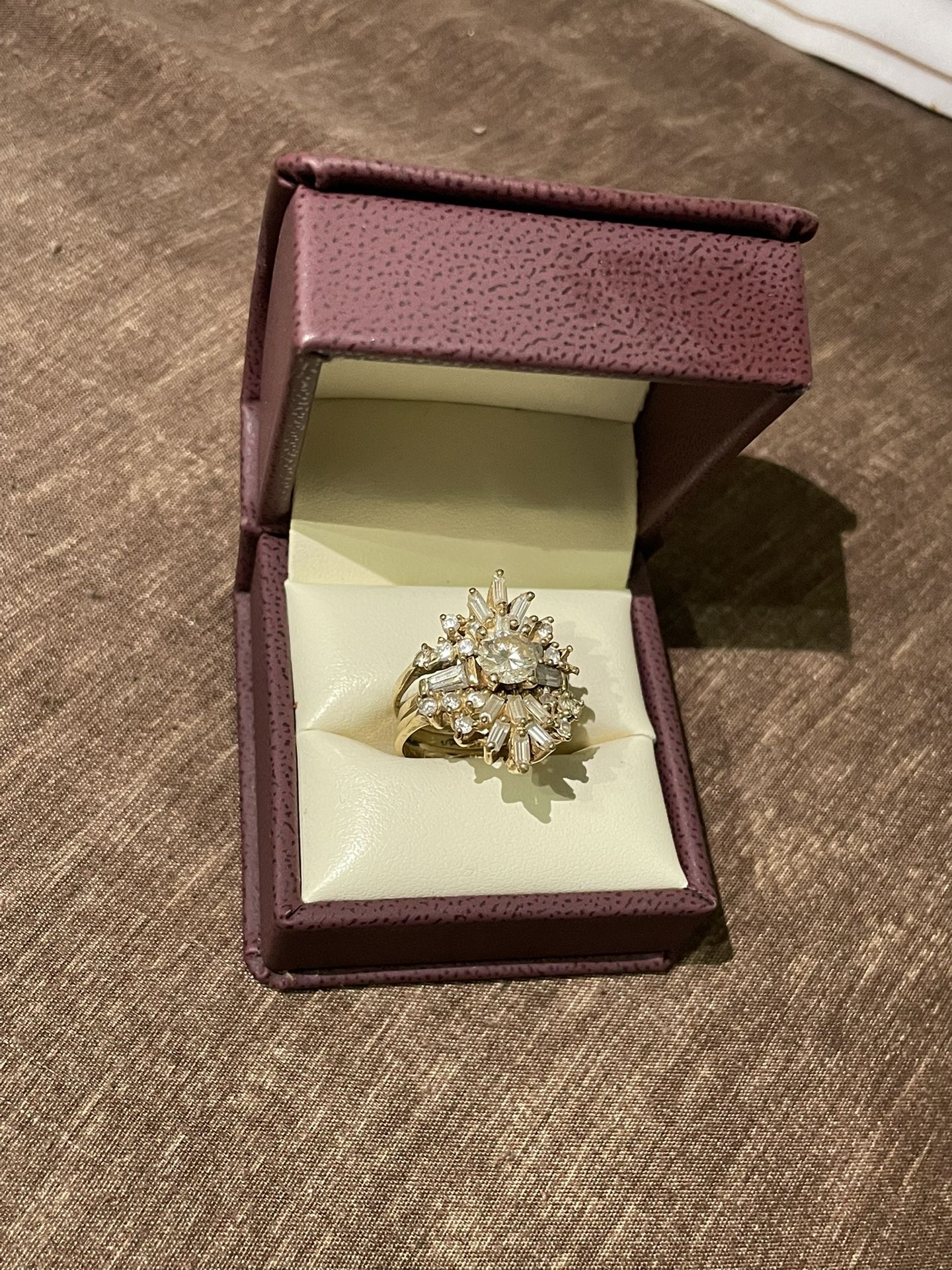 Vintage Engagement and wedding ring set 14k