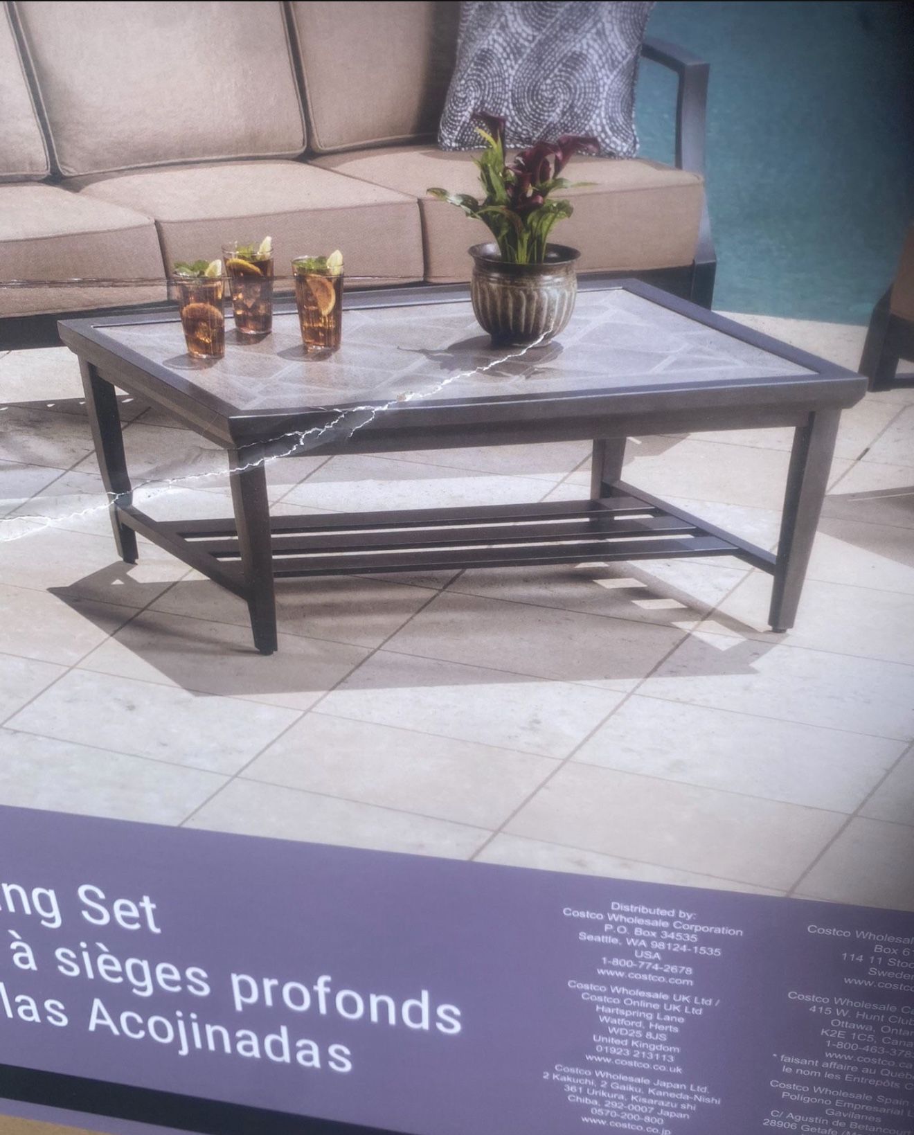 Indoor or outdoor sunbrella coffee table