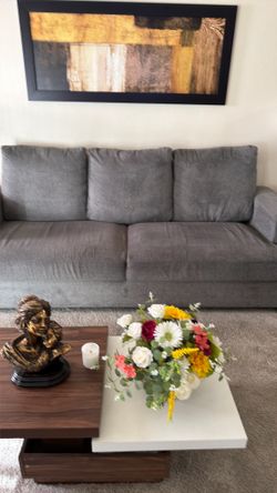 Vendo sofá gris oscuro 90”/ I sell a three-seater sofa, dark gray