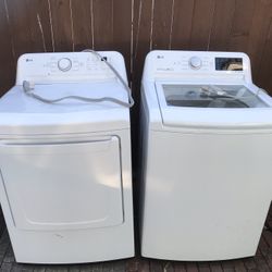 Pair of LG top-load laundry appliances