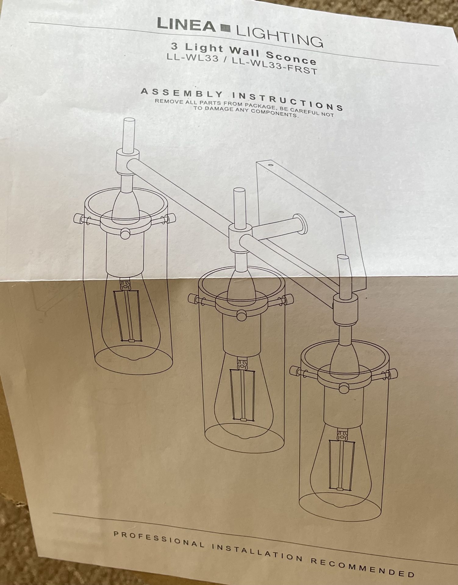 NEW / Linea 3 Light Fixture - $15