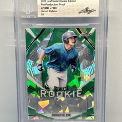 2020 Leaf Metal Rookie Edition Pre-Production Proof Crystal Green Jarred Kelenic 1/1