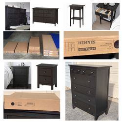 READ DESCRIPTION - Black-Brown Hemnes Bedroom Furniture