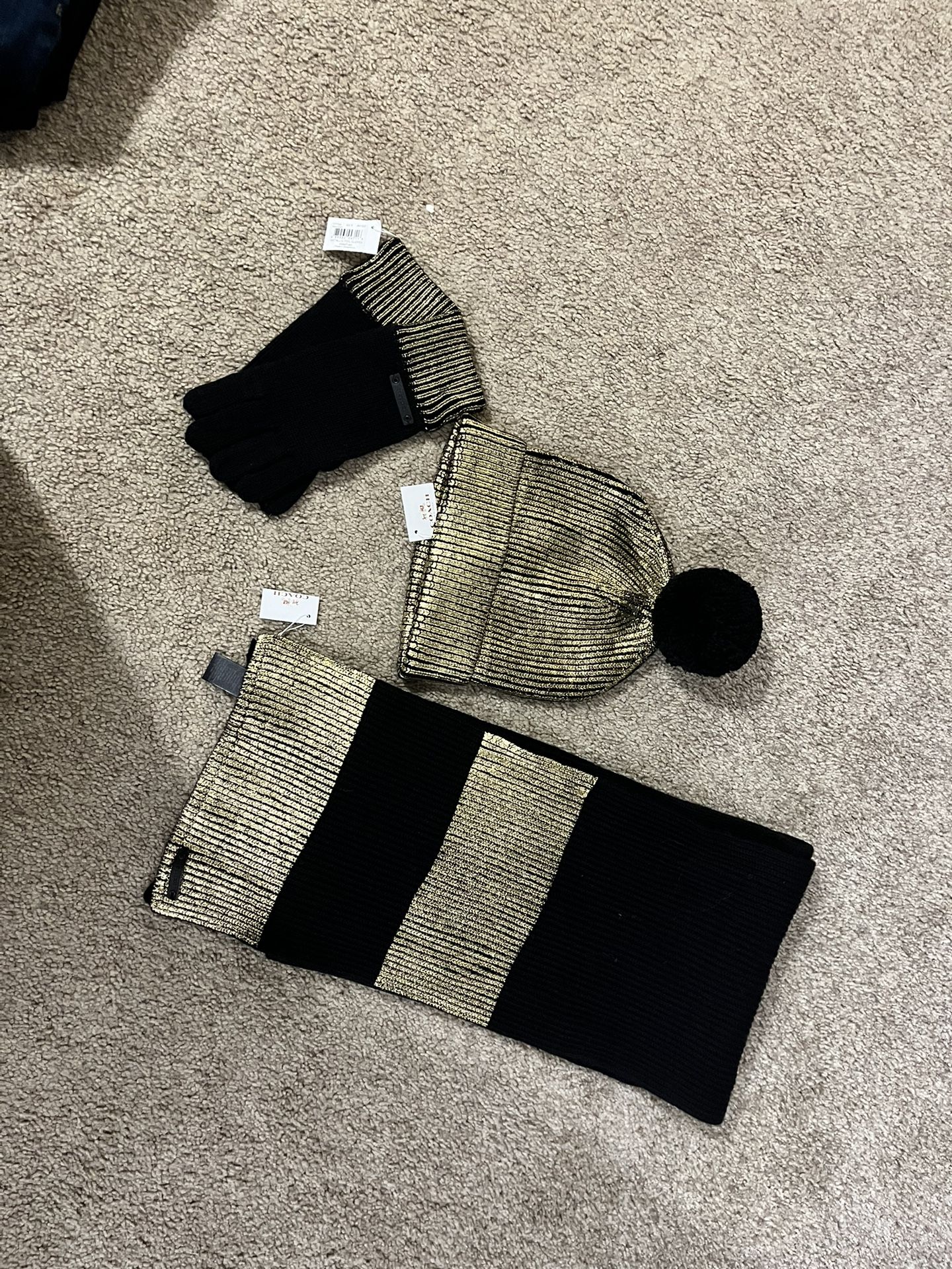 Coach Scarf, Hat And Gloves Set