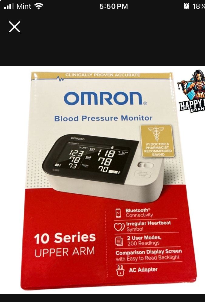 New Omron Series 10 Upper Arm Blood Pressure Monitor