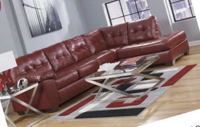 Bold beautiful red couch with warranty!