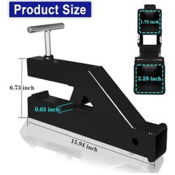 Clamp On Trailer Hitch Receiver 2" Ball Mount Adapter Compatible with Forklift Bucket Tractor Bucket, Trailer Hitch Attachment for Deere Bobcat Kubota