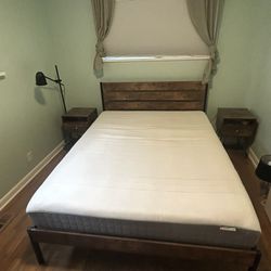 Bedroom Set (queen size bed, Mattress, night stand)