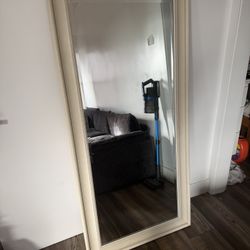 Eggshell/Cream Framed Full Length Mirror