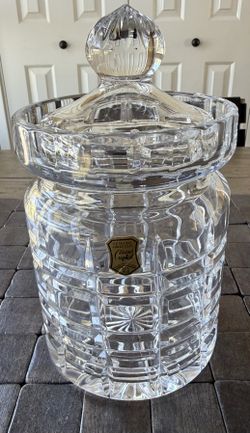 Vintage Hand-Cut Lead Crystal Candy Jar with Lid | Made in Poland | 8.5" Tall