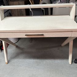 Solid Wood White Desk With Chair