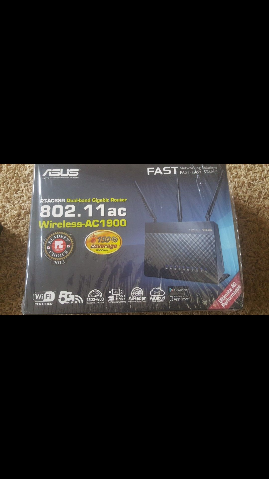 ASUS RT-AC68R 802.11ac Wireless AC1900 Router