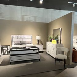 Queen Bed Frame, Dresser, Mirror And Nightstand 