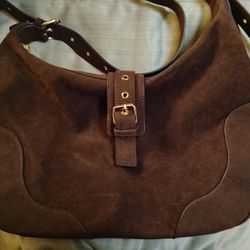 BUCKLE SUEDE TOTE BAG