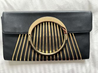 Like NEW! Sexy Gold Black Clutch Purse 