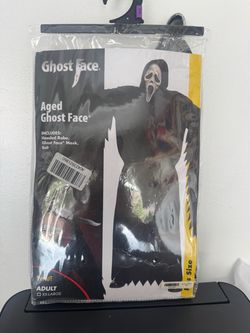 Ghost Face Aged Halloween Costume Adult XXL