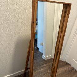 Full-Length Standing Mirror – Solid Wood Frame